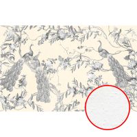 Фреска Ortograf Flora 31144 Фактура бархат FX Флизелин (4,3*2,7) Бежевый/Серый, Цветы/Птицы — фото 1, Фрески