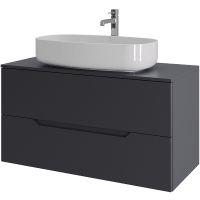 Тумба с раковиной Orange Line 100 Li-100TugMDF+B07-675W подвесная Графит матовый — фото 7, Тумбы с раковиной