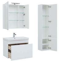 Тумба под раковину Aquanet София 80 199869 подвесная Белый глянец — фото 4, Тумбы под раковину