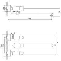 Товар: Смеситель для ванны Orange Alfi M82-213cr универсальный Хром - фото 5 Смеситель для ванны Orange Alfi M82-213cr универсальный Хром — фото 5, Смесители
