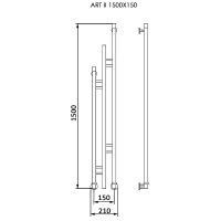 Водяной полотенцесушитель Ника Art-2 1500/150 Хром — фото 2, Водяные полотенцесушители