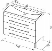 Тумба с раковиной Aquanet Верона 90 287674 Белая — фото 4, Тумбы с раковиной