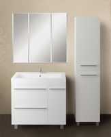 Зеркальный шкаф 1MarKa Соната 90 Белый глянцевый — фото 3, Зеркальные шкафы в ванную