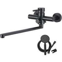 Смеситель для ванны Olive's Balear 13221BLB универсальный Черный матовый — фото 1, Смеситель для ванны