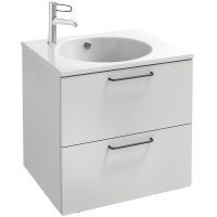 Тумба под раковину Jacob Delafon Odeon Rive Gauche 60 EB2520-R9-N18 подвесная Белая ручки Черные — фото 1, Тумбы под раковину