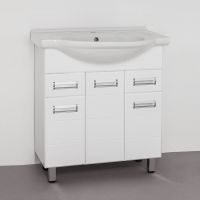 Тумба под раковину Style Line Ирис 75 Белый глянец — фото 1, Тумбы под раковину