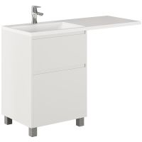 Тумба с раковиной Creto Cafor 110 L 19-W110L Белый глянец — фото 1, Тумбы с раковиной