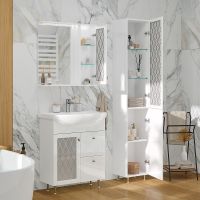 Зеркало со шкафом Volna Milena 70 R zsMLN70.R-01 с подсветкой Белое — фото 7, Зеркальные шкафы в ванную