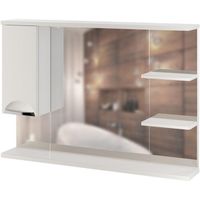 Зеркало со шкафом Mixline Этьен 100 L 540873 с подсветкой Белое — фото 1, Мебель для ванной