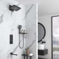 Душевая система Vincea Inspire VSFW-433TI4RMB с термостатом Черная матовая — фото 2, Встраиваемые душевые комплекты