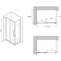 Товар: Душевой уголок Abber Schwarzer Diamant 170x60 AG30170BH-S60B профиль Черный стекло прозрачное - фото 5 Душевой уголок Abber Schwarzer Diamant 170x60 AG30170BH-S60B профиль Черный стекло прозрачное — фото 5, Душевые уголки