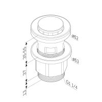 Донный клапан AM.PM F0700P00 click-clack Хром — фото 4, Донные клапаны