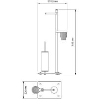 Напольная стойка WasserKRAFT K-1264NICKEL Никель — фото 2, Стойки - набор держателей