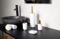 Дозатор для жидкого мыла Ridder Alba 2015541 Золото Белый — фото 2, Дозаторы