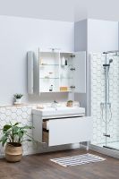 Тумба с раковиной Aquanet Йорк 85 212593 подвесная Белый глянец — фото 8, Тумбы с раковиной