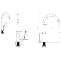 Смеситель для кухни Aquatek Вега AQ1082MB Черный матовый — фото 2, Смесители для кухни
