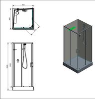 Душевая кабина Aquanet Passion EVO S Black 90х90 282009 без гидромассажа — фото 2, Душевые кабины