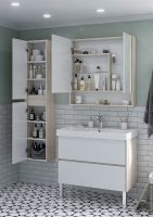 Зеркальный шкаф Aquaton Сканди 90 1A252302SDB20 Белый Дуб верона — фото 4, Зеркальные шкафы в ванную