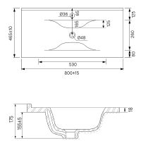 Тумба с раковиной Iddis Cloud 80 подвесная Белая матовая Черный мрамор арт-CLO80B0i95K — фото 10, Тумбы с раковиной