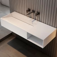 Раковина Abber Stein 120 R AS2640-1.2 R Белая матовая — фото 1, Раковины подвесные