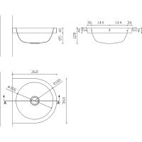 Раковина Nofer 35 13036.A.S Нержавеющая сталь матовая — фото 2, Мини-раковины