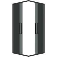 Душевой уголок Grossman Cosmo 100х100 300.K33.02.1010.21.10 профиль Черный матовый стекло тонированное — фото 2, Душевые уголки