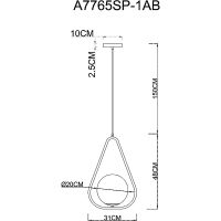 Подвесной светильник Artelamp Matisse Белый Античная бронза арт-A7765SP-1AB — фото 4, Подвесные светильники