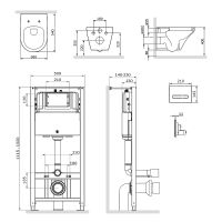 Товар: Комплект унитаза с инсталляцией AM.PM Inspire FlashClean IS450A38.501700 с сиденьем Микролифт и Черной клавишей смыва - фото 9 Комплект унитаза с инсталляцией AM.PM Inspire FlashClean IS450A38.501700 с сиденьем Микролифт и Черной клавишей смыва — фото 9, Комплекты унитаз + инсталляция