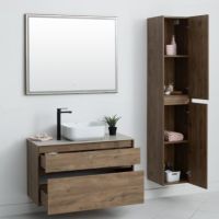 Тумба под раковину Aquanet Nova Lite 100 249521 подвесная Дуб рустикальный — фото 9, Мебель для ванной