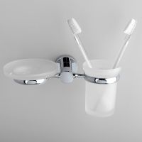 Стакан для зубных щеток с мыльницей WasserKRAFT Donau Хром арт-K-9426 — фото 2, Стаканы для зубных щеток