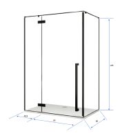 Душевой уголок Ceruttispa 120х90 C1AW профиль Белый стекло прозрачное — фото 4, Прямоугольные душевые уголки