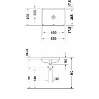 Раковина Duravit Starck 3 53 0305490000 Белая — фото 4, Раковины встраиваемые снизу