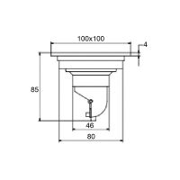 Душевой трап Orange 100x100 TR01-003b с Черной матовой решеткой — фото 2, Трапы для душа