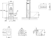Комплект унитаза с инсталляцией Jacob Delafon Vox E21744RU-00 с сиденьем Микролифт и клавишей смыва Хром — фото 18, Унитазы