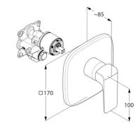 Смеситель для душа Kludi Ameo 416550575 Хром — фото 2, Смеситель для душа