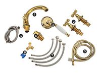 Смеситель на борт ванны Gappo G89-6 G1189-6 Золото — фото 8, Смесители