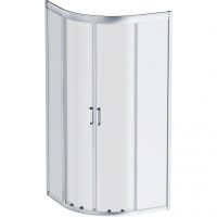 Душевой уголок AM.PM Gem 80х80 W90G-401-080WT радиальный профиль Матовый хром стекло прозрачное — фото 1, Душевые уголки четверть круга