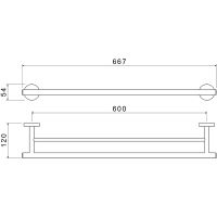 Полотенцедержатель Aquatek Оберон AQ4230MB двойной Черный матовый — фото 2, Полотенцедержатели
