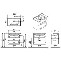 Товар: Тумба с раковиной Vitra Root Classic 80 68869 подвесная Белая матовая - фото 2 Тумба с раковиной Vitra Root Classic 80 68869 подвесная Белая матовая — фото 2, Мебель для ванной
