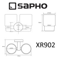 Товар: Стакан для зубных щеток Sapho X-round XR902 двойной Хром - фото 2 Стакан для зубных щеток Sapho X-round XR902 двойной Хром — фото 2, Мыльницы