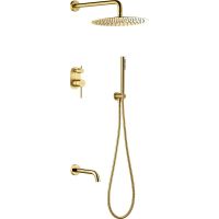 Душевая система Boheme Uno 464-2-G Золото — фото 1, Душевое оборудование. Душевая программа