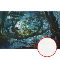 Фреска детская Ortograf Сказочная страна 5316 Фактура бархат FX Флизелин (3,2*2) Зеленый, Домики/Деревья — фото 1, Фрески