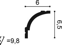 Карниз Orac Decor CB525N 2000x65x60 мм — фото 2, Карнизы