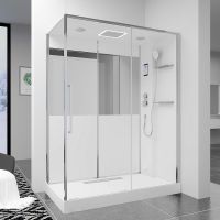 Товар: Душевая кабина Black&White Galaxy G8890 160х85 889000 с паром без гидромассажа - фото 2 Душевая кабина Black&White Galaxy G8890 160х85 889000 с паром без гидромассажа — фото 2, Душевые кабины