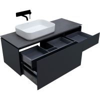 Тумба под раковину Allen Brau Infinity 120 L 1.21006.AM подвесная Антрацит матовый — фото 11, Тумбы под раковину