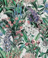 Обои Marburg Flora 47477 Винил на флизелине (0,53*10,05) Синий/Фиолетовый/Серый/Зеленый, Цветы/Листья/Штукатурка — фото 3, Обои для стен