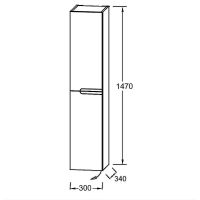 Шкаф пенал Jacob Delafon Nona 30 L EB1892LRU-G98 подвесной Темно-синий — фото 5, Пеналы для ванной комнаты