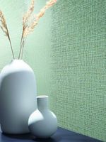 Обои Marburg Papis Loveday 33745 Винил на флизелине (0,7*10,05) Зеленый/Золото, Линии/Полоса/Рогожка — фото 2, Обои для стен