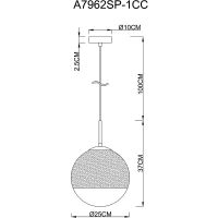 Подвесной светильник Artelamp Jupiter chrome Прозрачный Хром арт-A7962SP-1CC — фото 4, Подвесные светильники