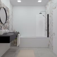 Шторка на ванну Triton Соло-Блэк 75х140 Щ0000051154 профиль Черный стекло прозрачное — фото 2, Неподвижные шторки для ванной